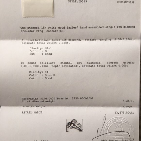 DIAMOND RING 18K WHITE GOLD - Picture 7 of 7